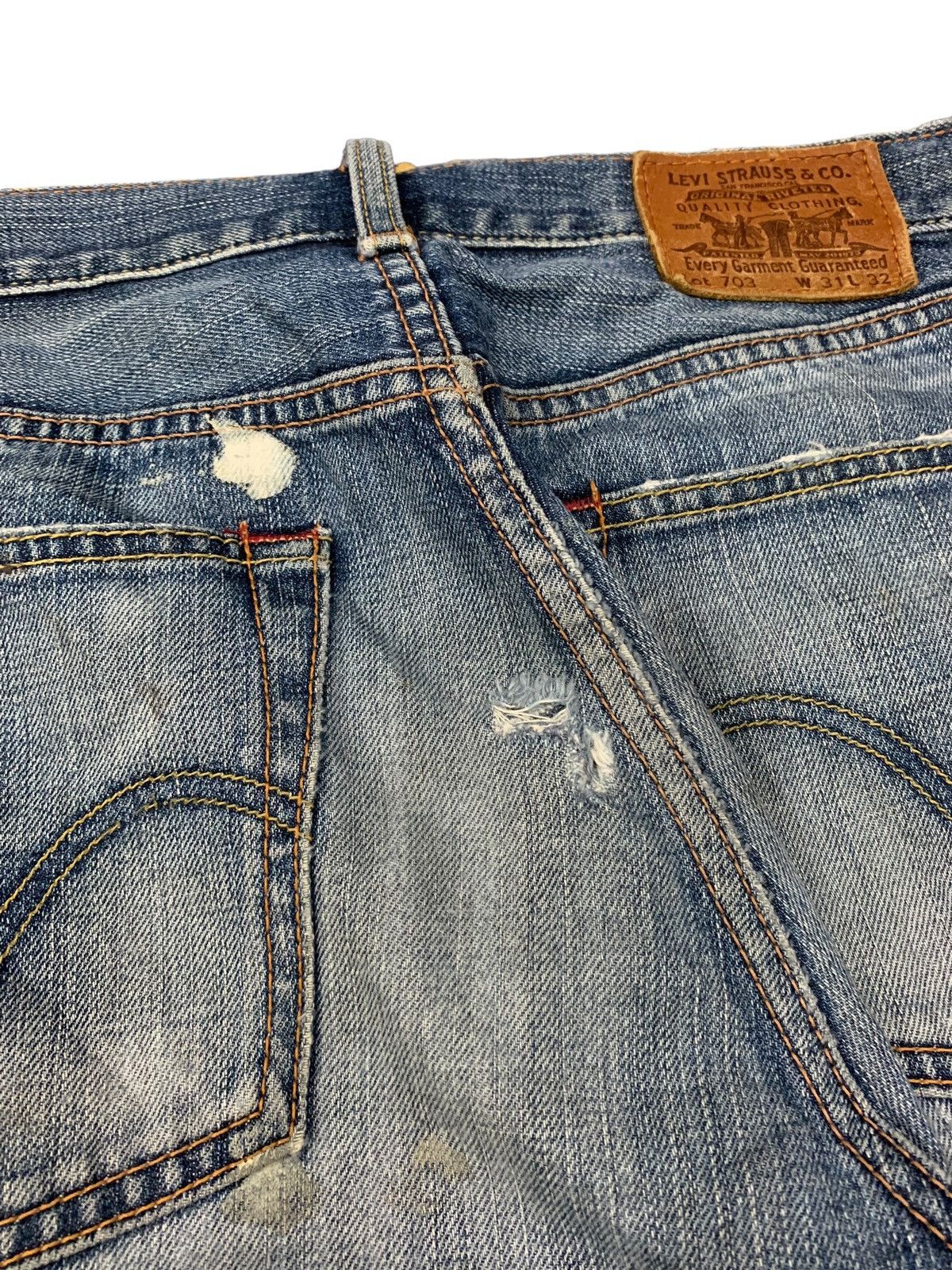Levi's Levis 703 Distressed Paint Marks Denim Pants (AB36) Size US 30 / EU 46 - 14 Thumbnail