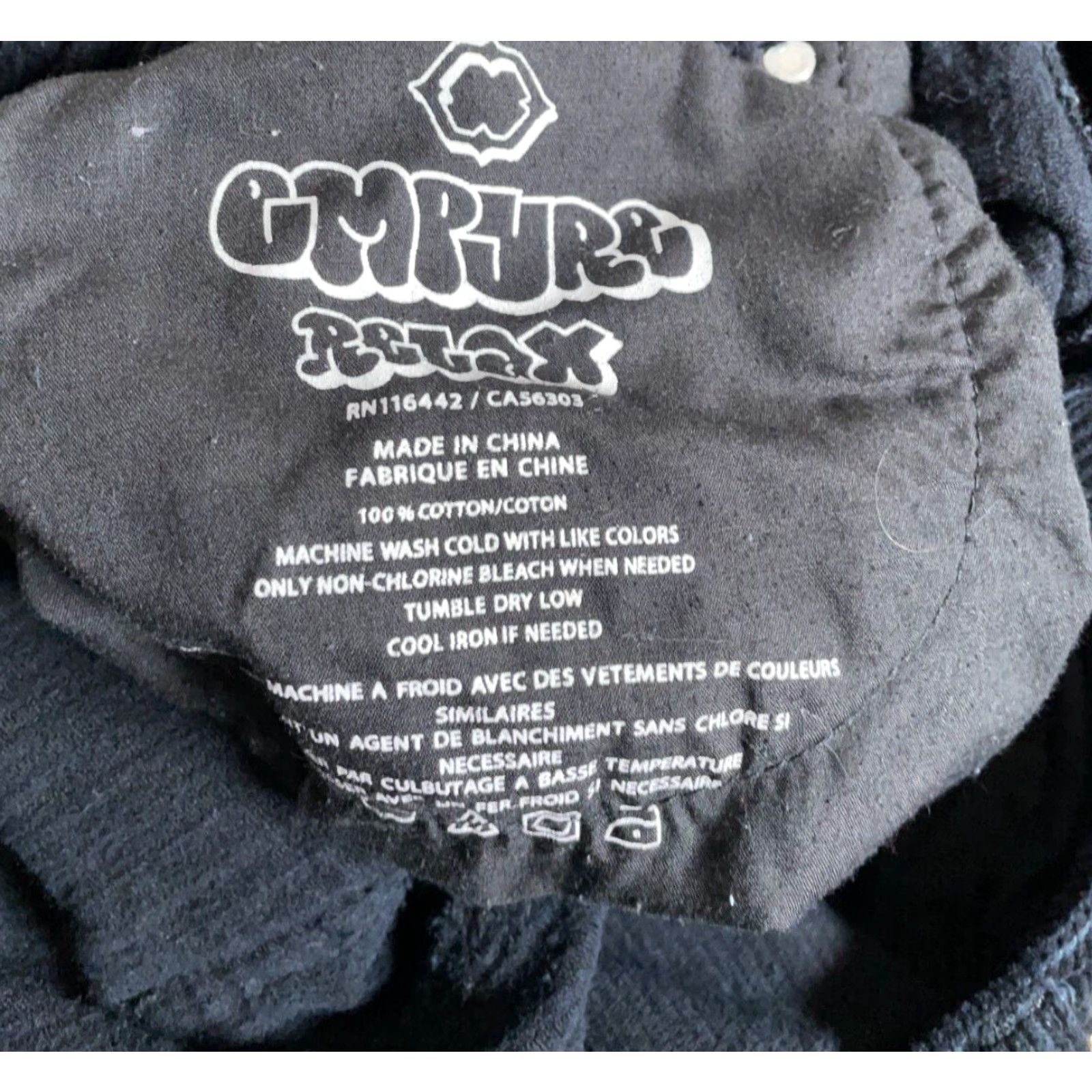 Empyre Empyre Corduroy Pants Mens 33 x 27 Black Straight Leg Relaxed Fit Vintage 90s Theme Skater Rave Casual Chino Pants Size US 33 - 4 Thumbnail