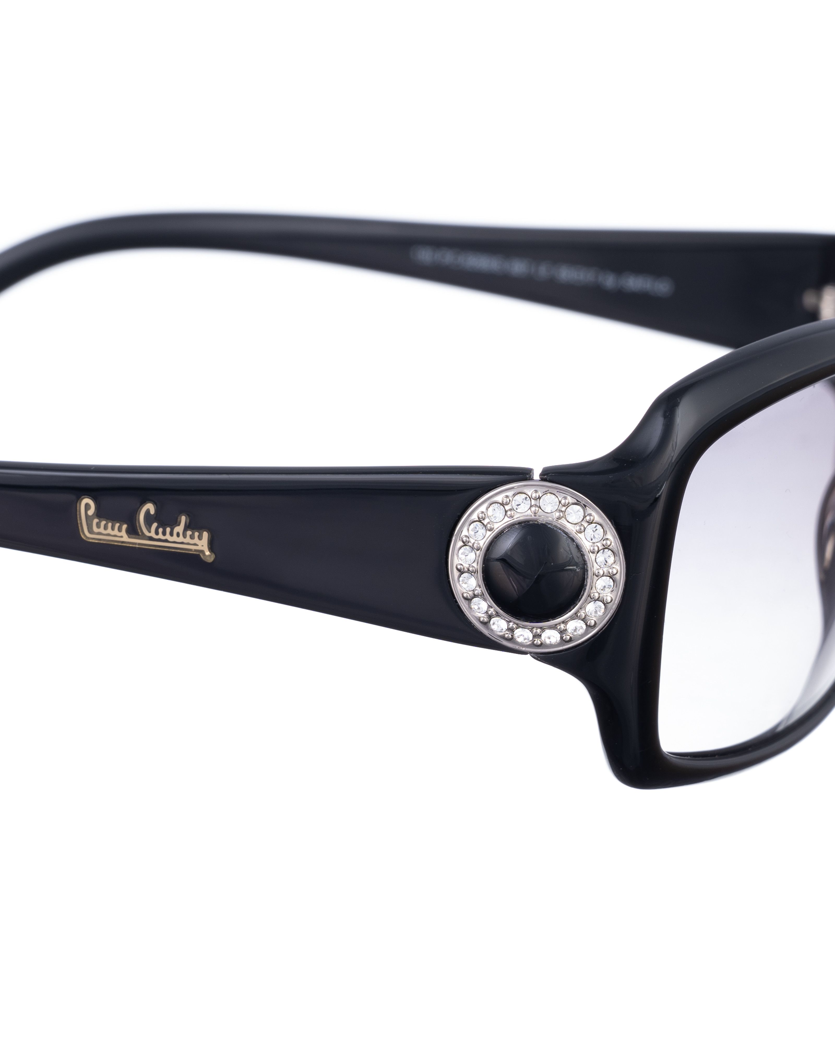 Pierre Cardin Pierre Cardin 00s Rectangle Black With Gems Sunglasses Size ONE SIZE - 2 Thumbnail