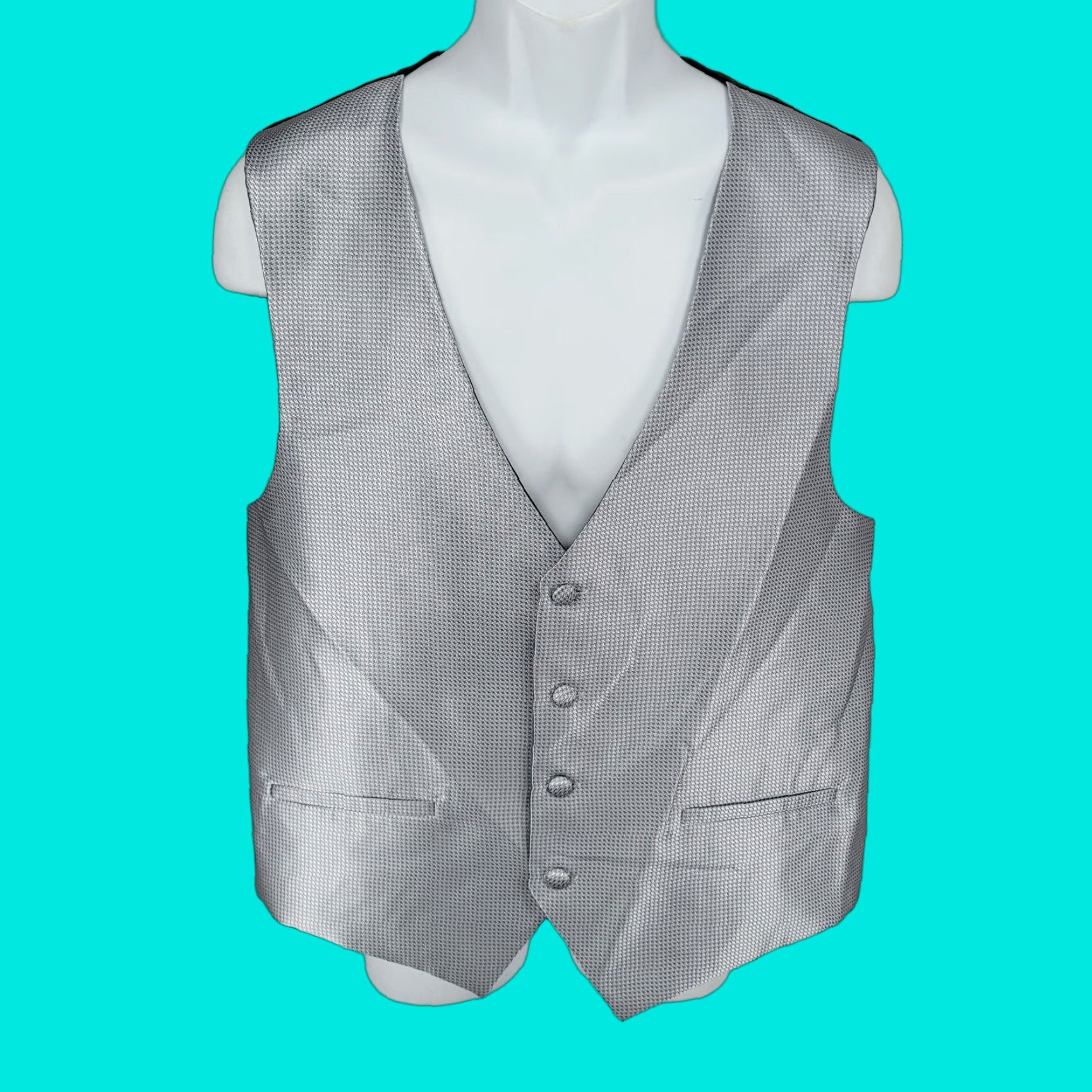 Calvin Klein Calvin Klein Grey Silver Buttoned Lined Suit Vest Waistcoat Medium M Size US M / EU 48-50 / 2 - 1 Thumbnail