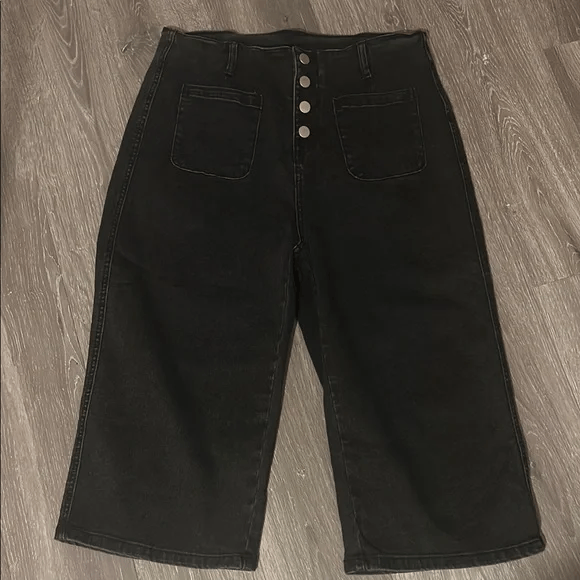 Other Sidepeel Women’s Black Capri Jeans Size 12-Stretch Pants Size 34" / US 12 / IT 48 - 1 Thumbnail