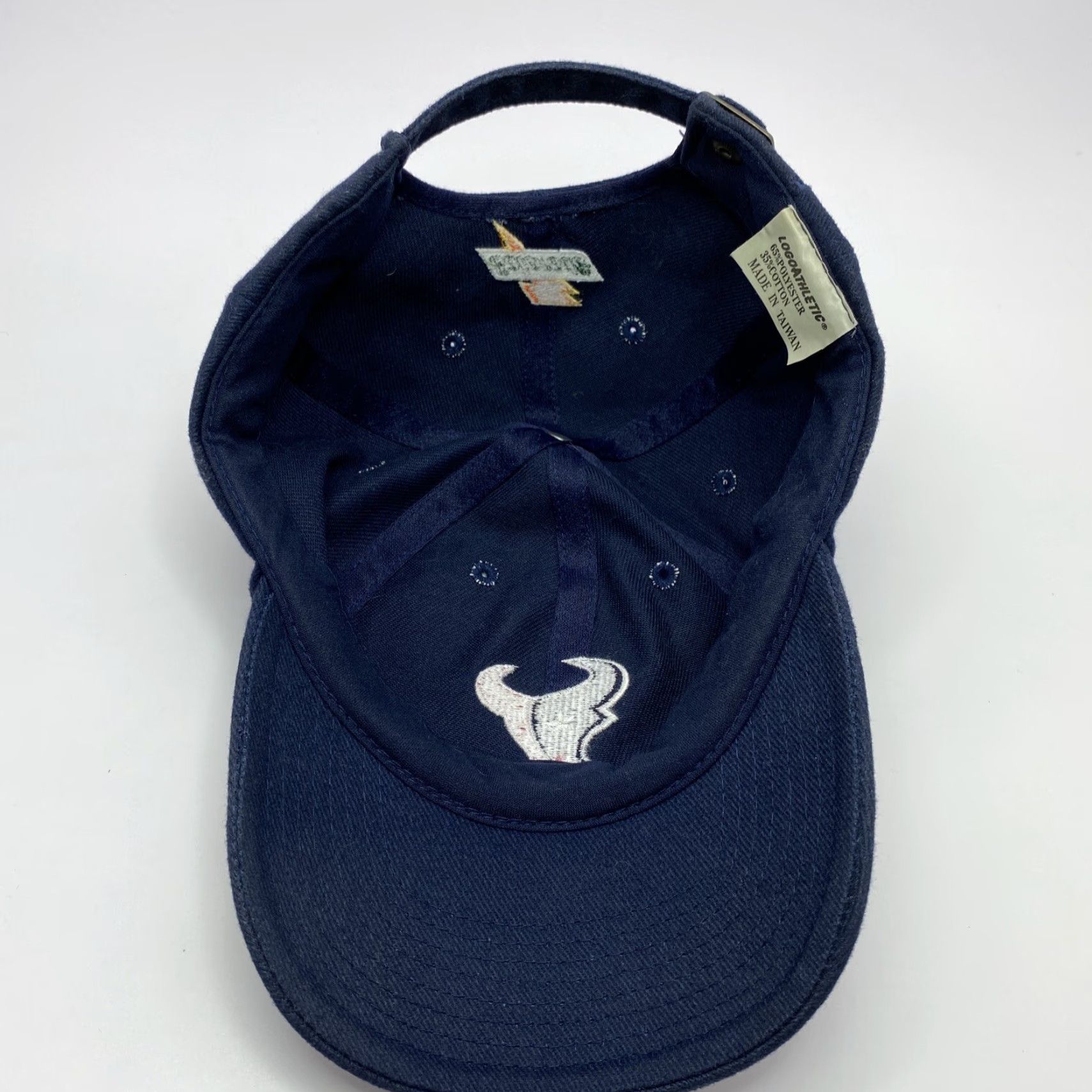 Logo Athletic VINTAGE 80s 90s Logo Athletic NFL Houston Texans Adjustable Hat Cap Navy Blue Twill Retro Sports Mens Size ONE SIZE - 5 Thumbnail