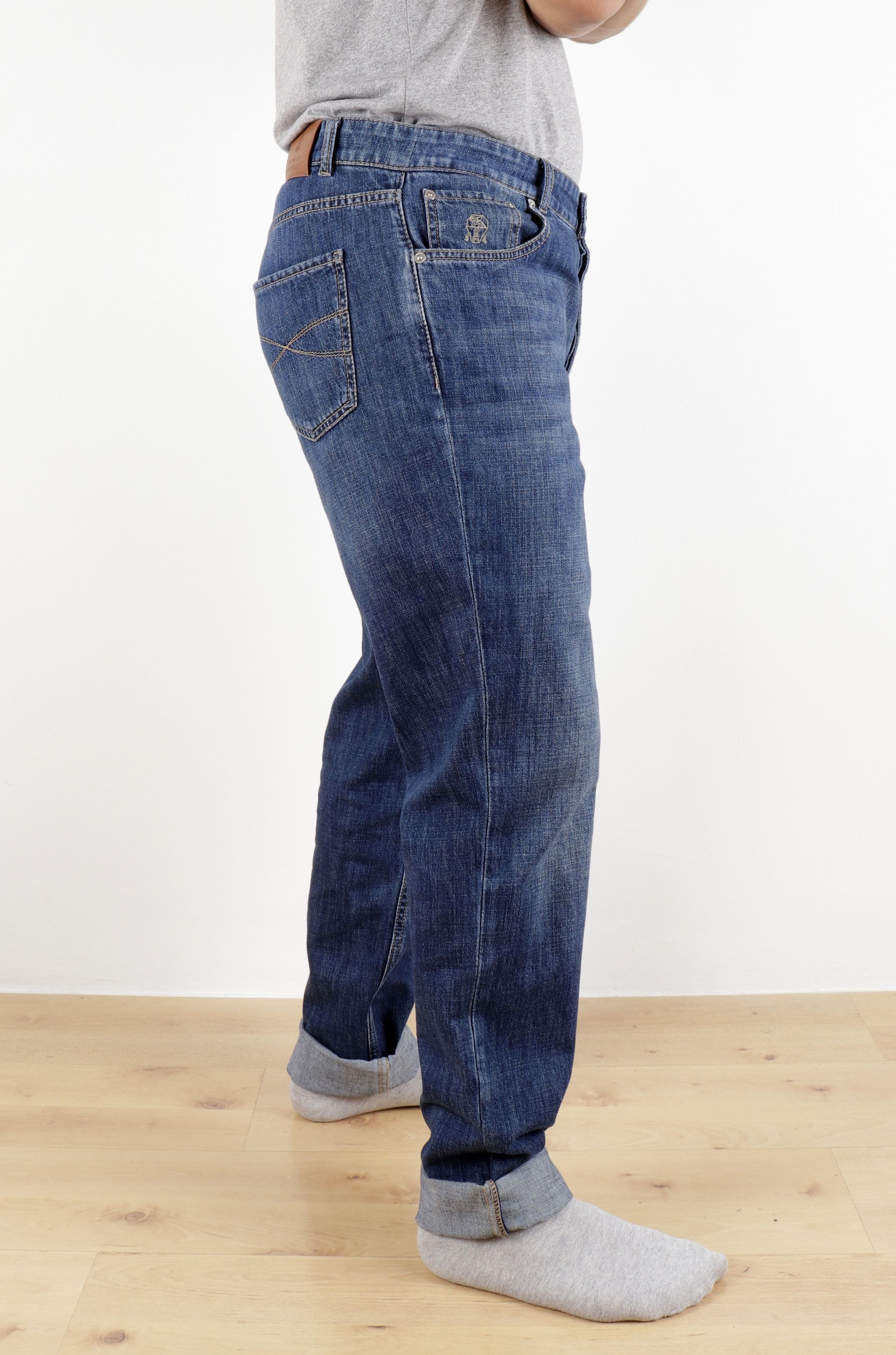 Brunello Cucinelli BRUNELLO CUCINELLI Size IT48 Navy Blue Denim Cotton Jeans Size US 32 / EU 48 - 12 Thumbnail