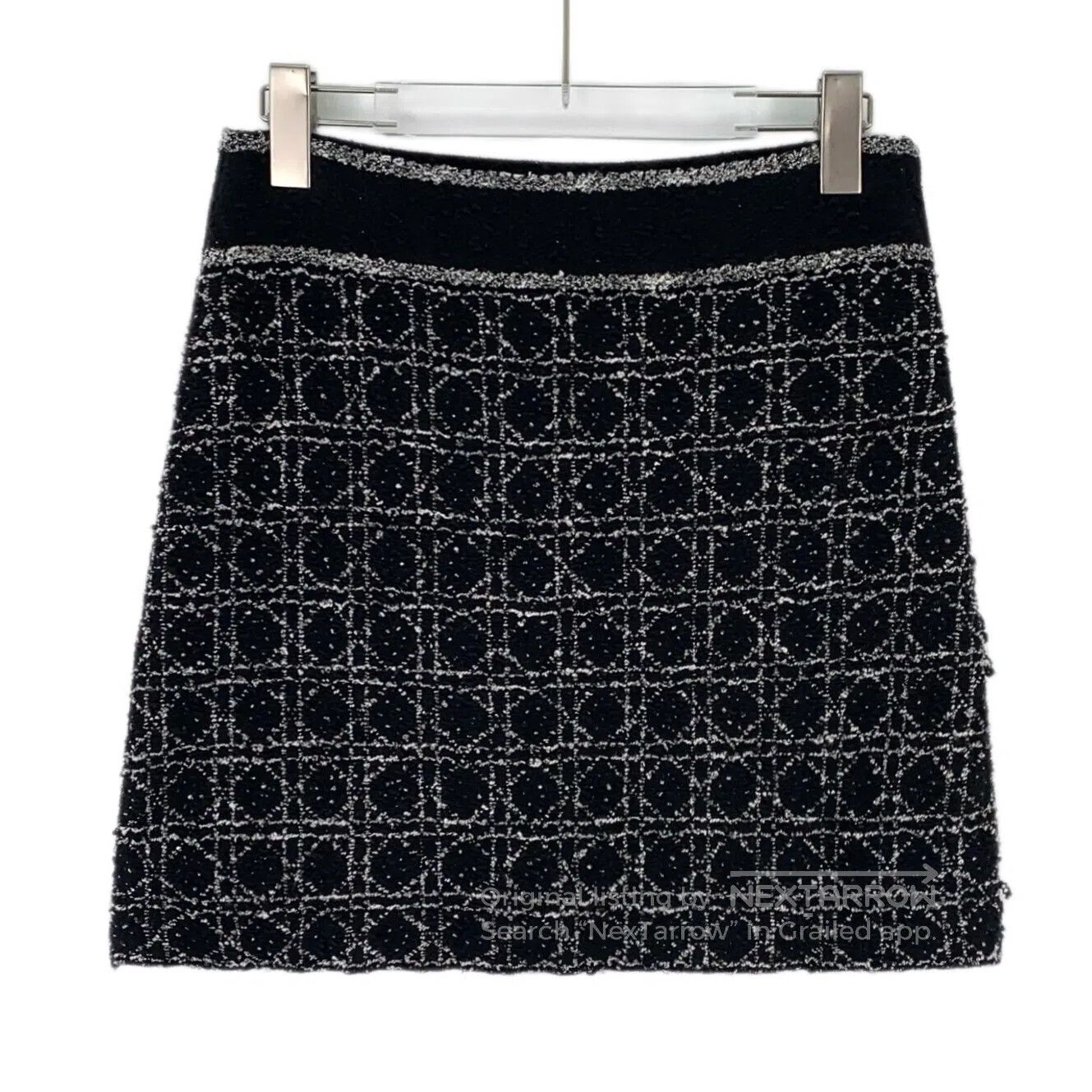 Dior Dior Black Diamond Check Cotton Mixed Fabric Tweed Reversi Size 37" - 1 Thumbnail