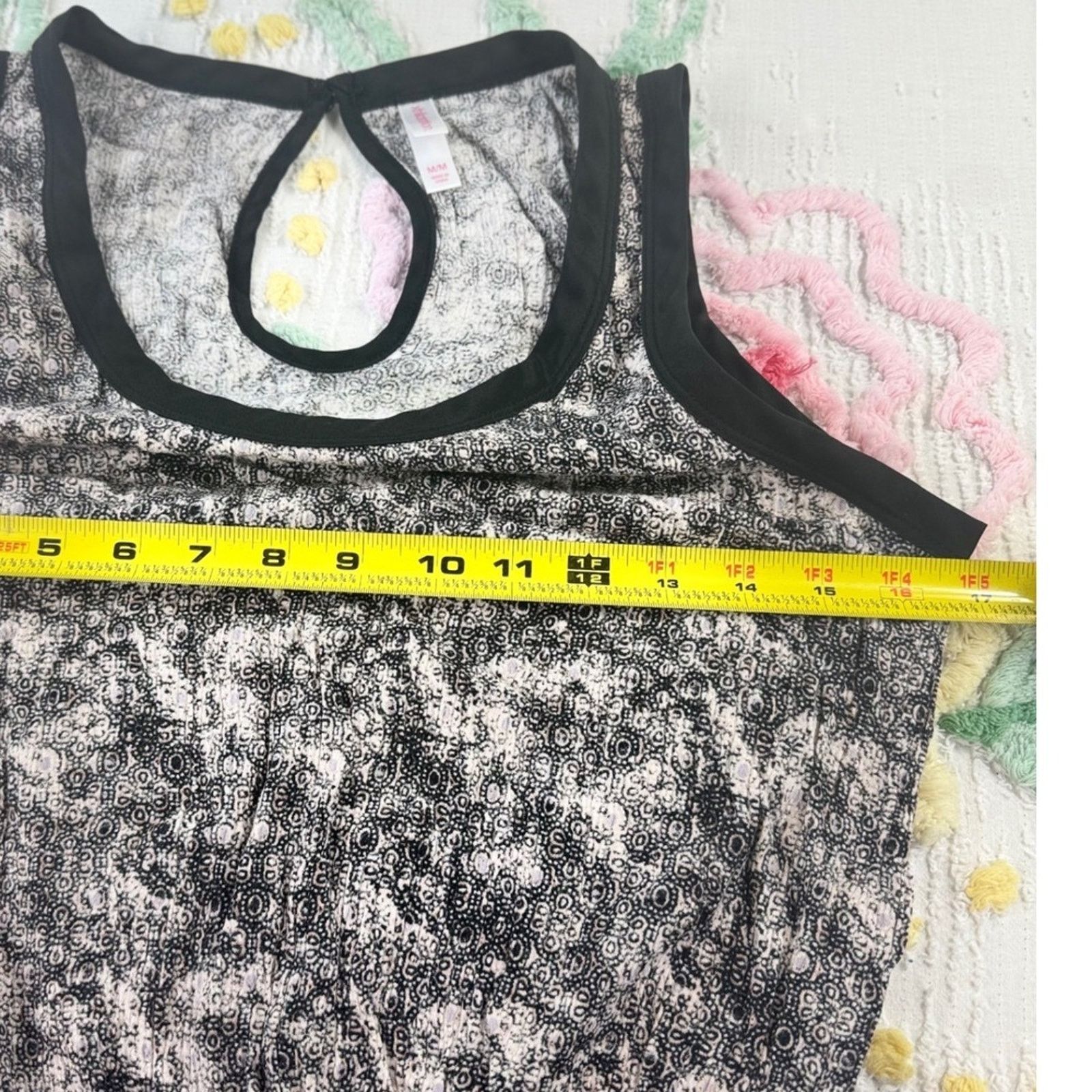 & Other Stories Xhilaration Black White Abstract Print‎ Tie Waist Romper M Size 28" / US 6 / IT 42 - 7 Thumbnail