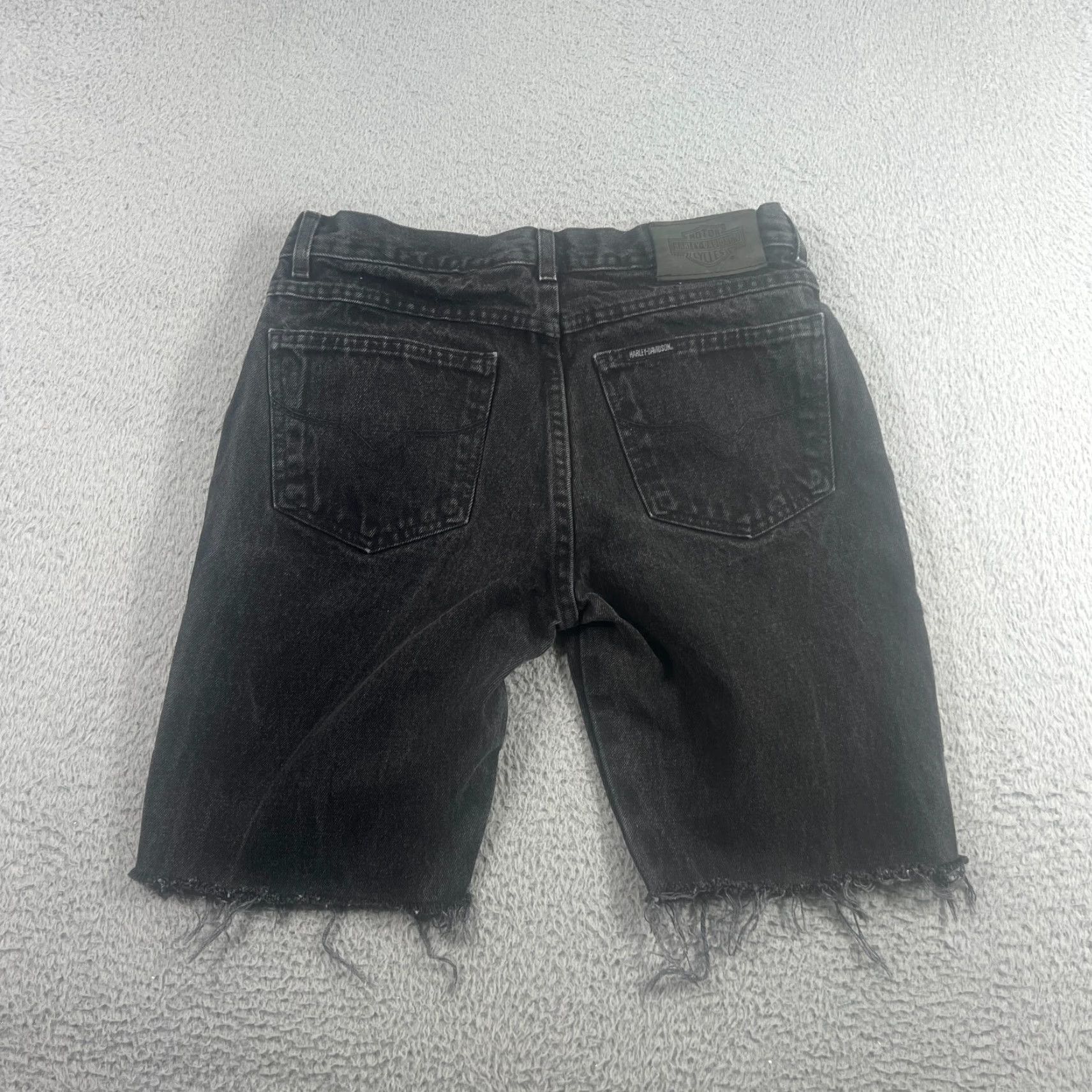 Harley Davidson VINTAGE Harley-Davidson Denim Shorts 31 Black Y2K 90s Skater Workwear Mens Size US 31 - 5 Thumbnail