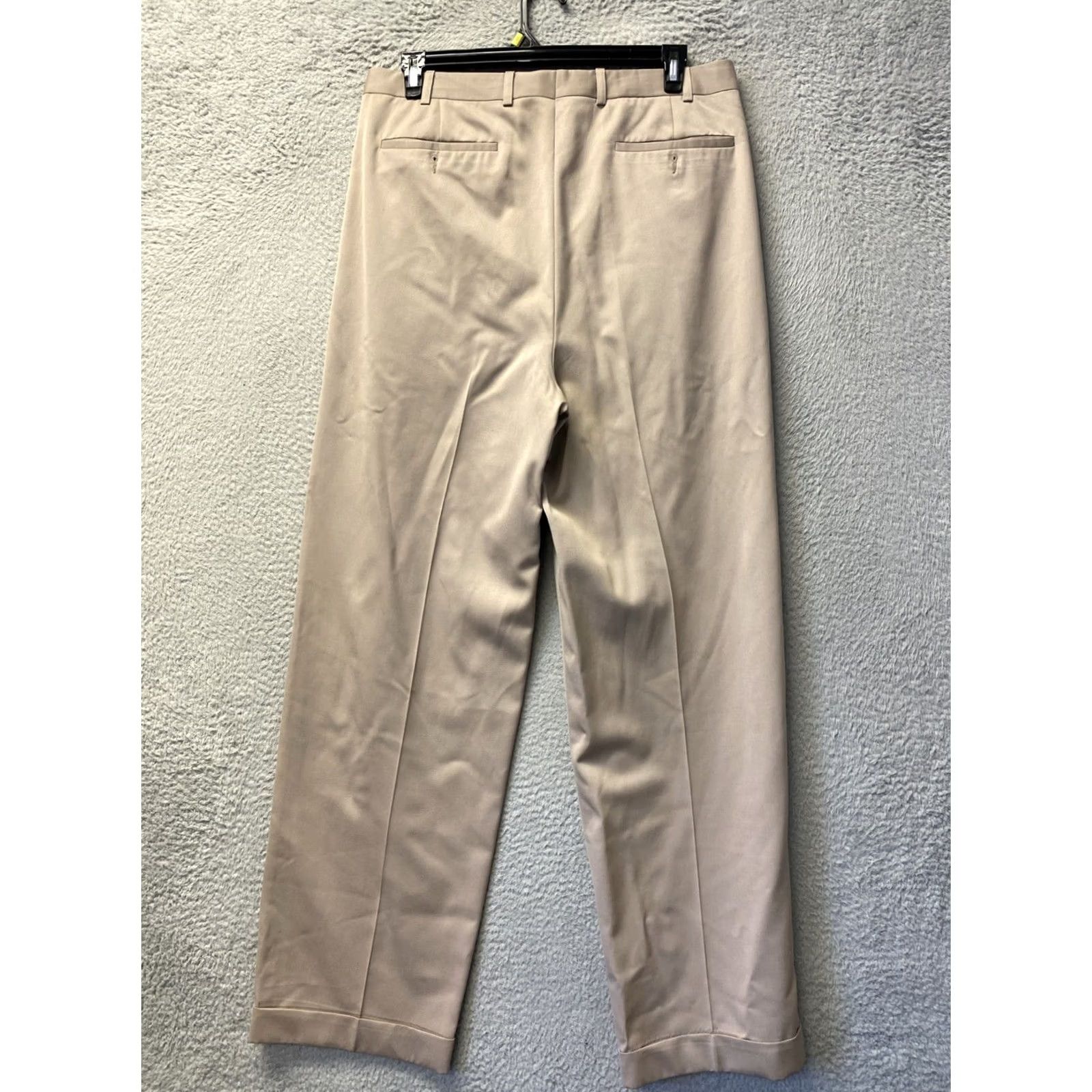 Zanella Zanella Dress Pants Mens 36x35 Tan Khaki Wool Flat Front Regular Straight Waist 36 City Business / 0879 Size US 36 / EU 52 - 7 Thumbnail