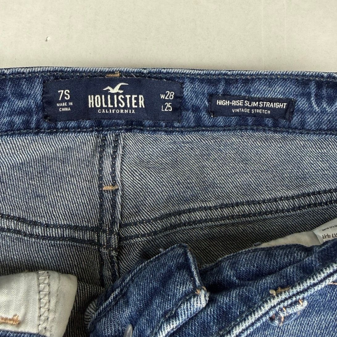 Hollister Hollister Cropped High-Rise Slim Straight Jeans 7S w28 L25 Size 28" / US 6 / IT 42 - 6 Thumbnail