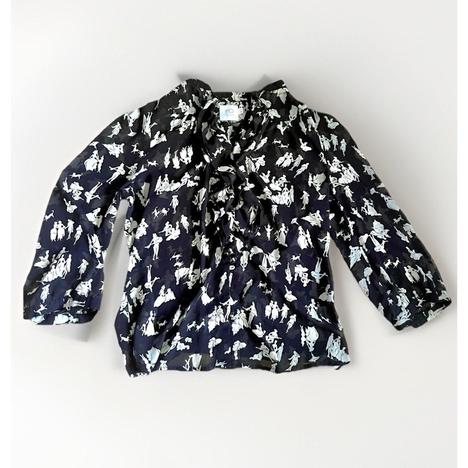 Anthropologie HD in Paris Anthropologie Black White Chiffon Blouse Size 8 Size M / US 6-8 / IT 42-44 - 2 Thumbnail