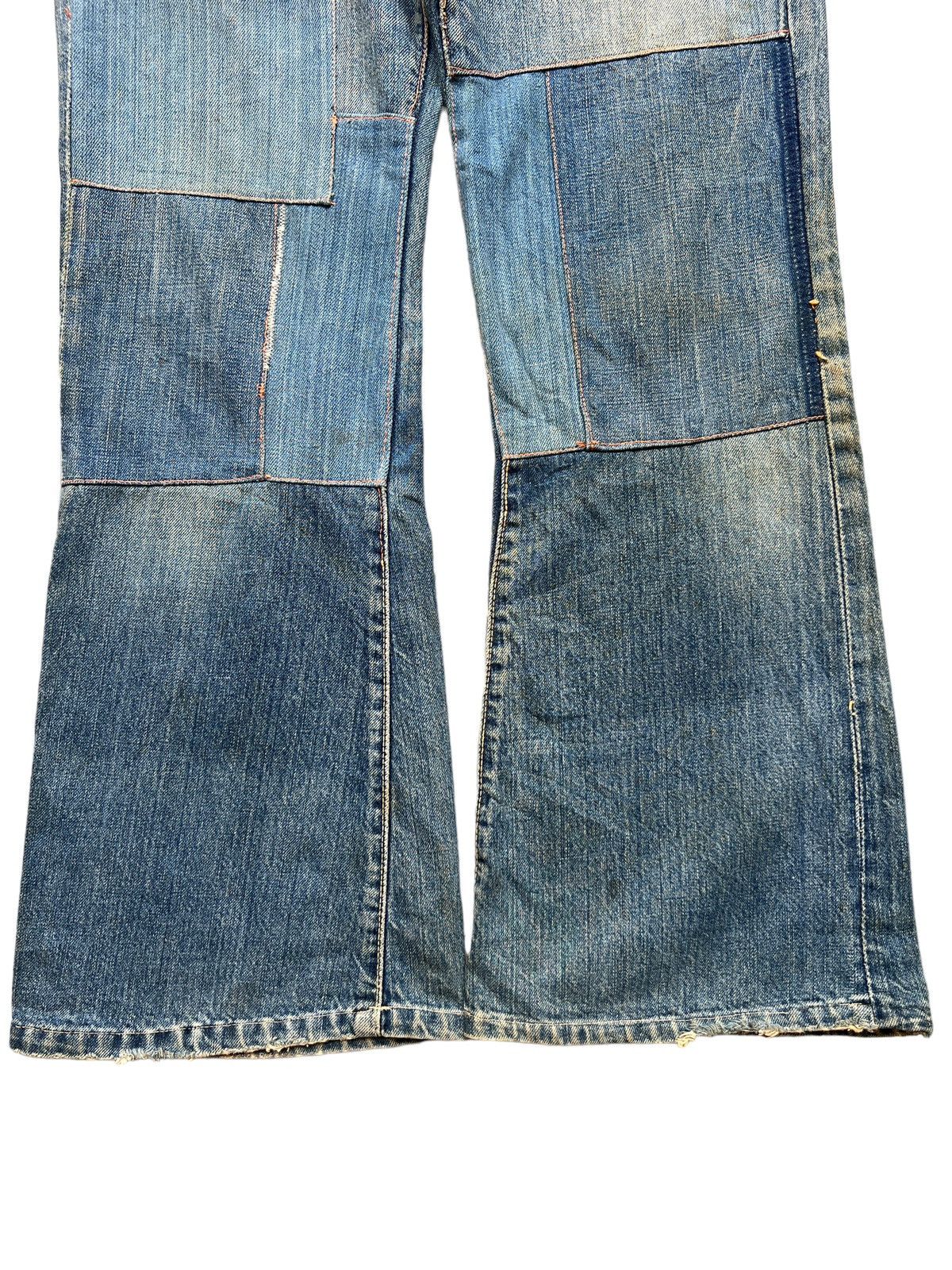 Edwin Vintage 80s Edwin Bushpant Patchwork Distressed Flare Jeans Size 30" / US 8 / IT 44 - 6 Thumbnail