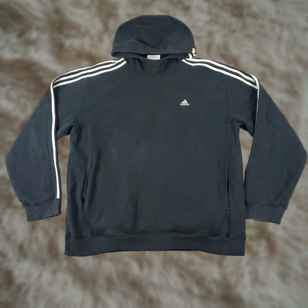 Adidas Adidas Hoodie Unisex Adults XL Black Pullover Sweatshirt Sweater Style Pullover Hooded Size US XL / EU 56 / 4 - 1 Thumbnail