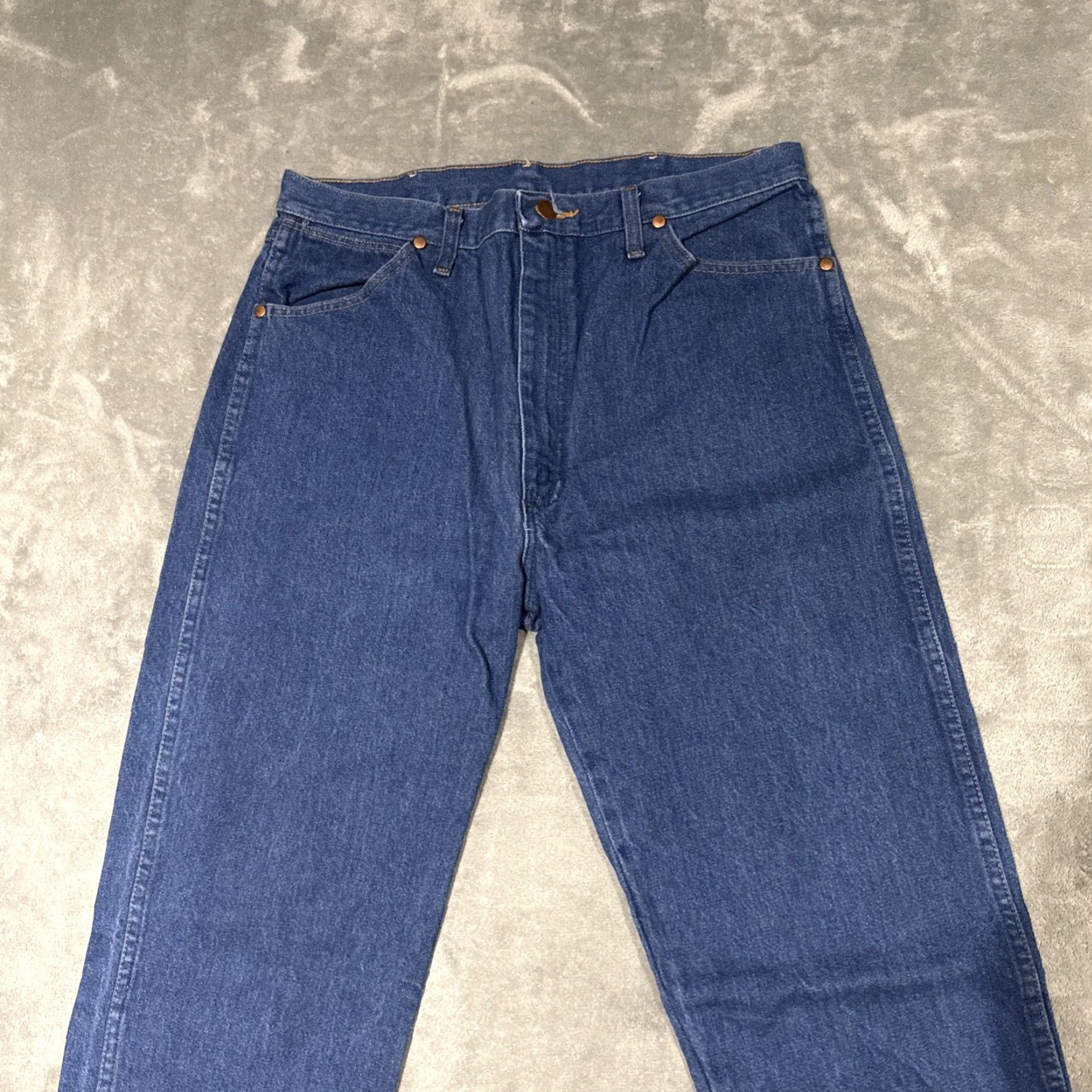 Wrangler Wrangler Jeans Mens 34x35 Blue Denim Original Fit Cowboy Cut Western Tag 36x36 Size US 34 / EU 50 - 2 Thumbnail