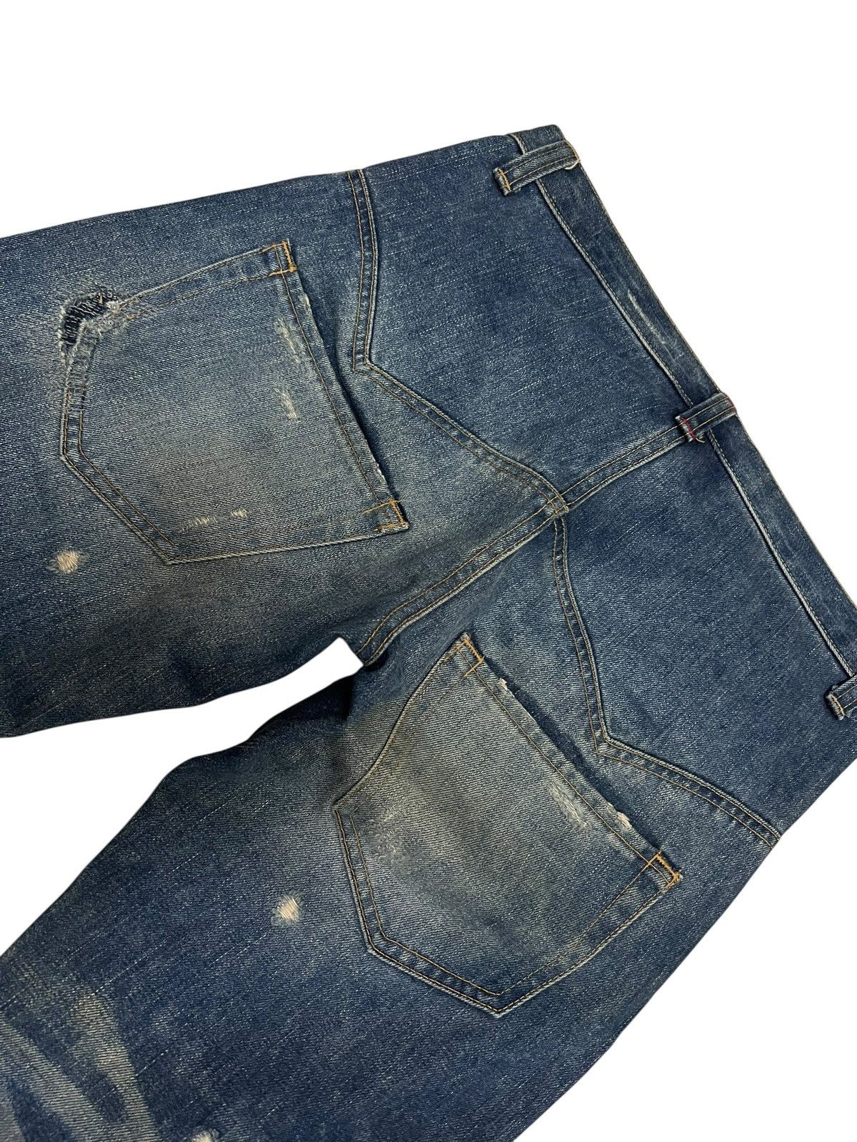 Issey Miyake VINTAGE SUNAOKUWAHARA SELVEDGE DISTRESSED ISSEY MIYAKE JEAN Size US 31 - 10 Thumbnail