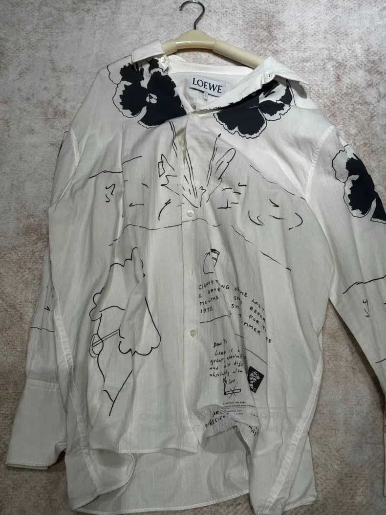 LOEWE Cotton Pansy Print Shirt.