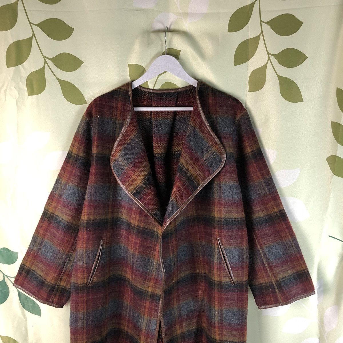 Japanese Brand A New Class Casual Maroon Checkred Blazer #7450 Size XL / US 12-14 / IT 48-50 - 4 Thumbnail