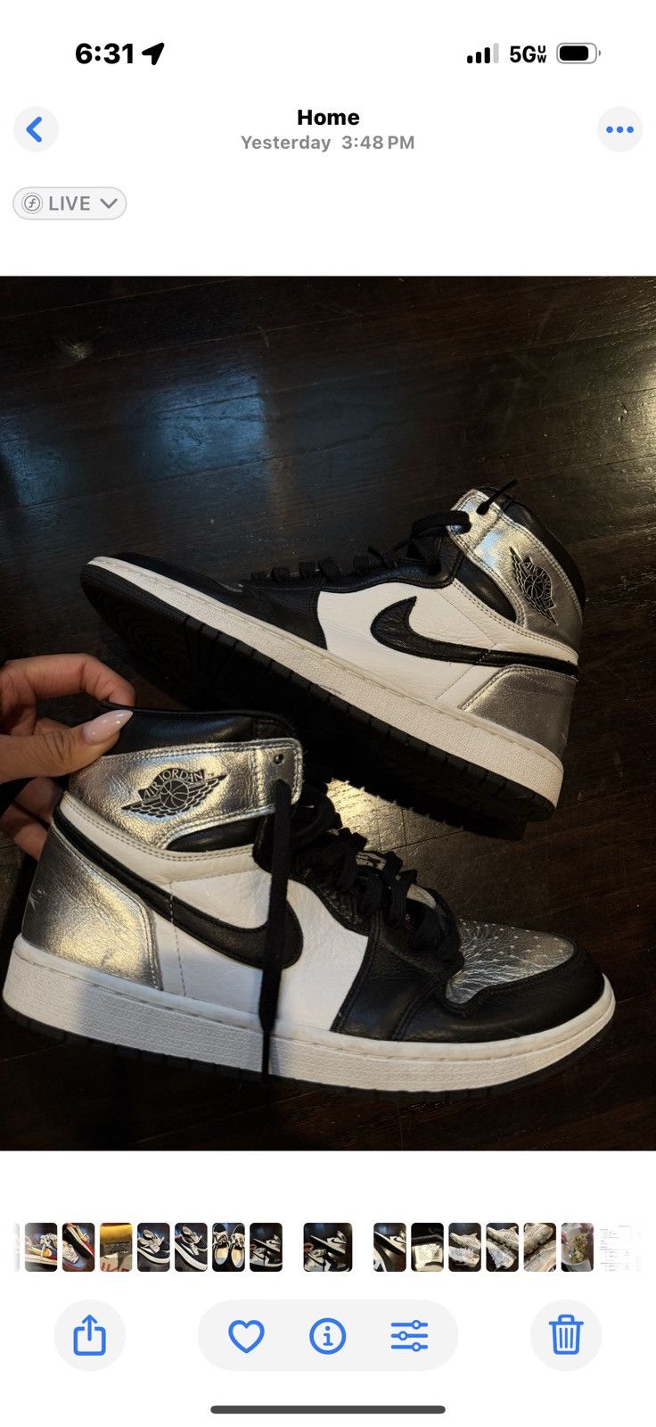 Jordan Brand Jordan 1 silver Toe Size US 9.5 / EU 42-43 - 5 Thumbnail