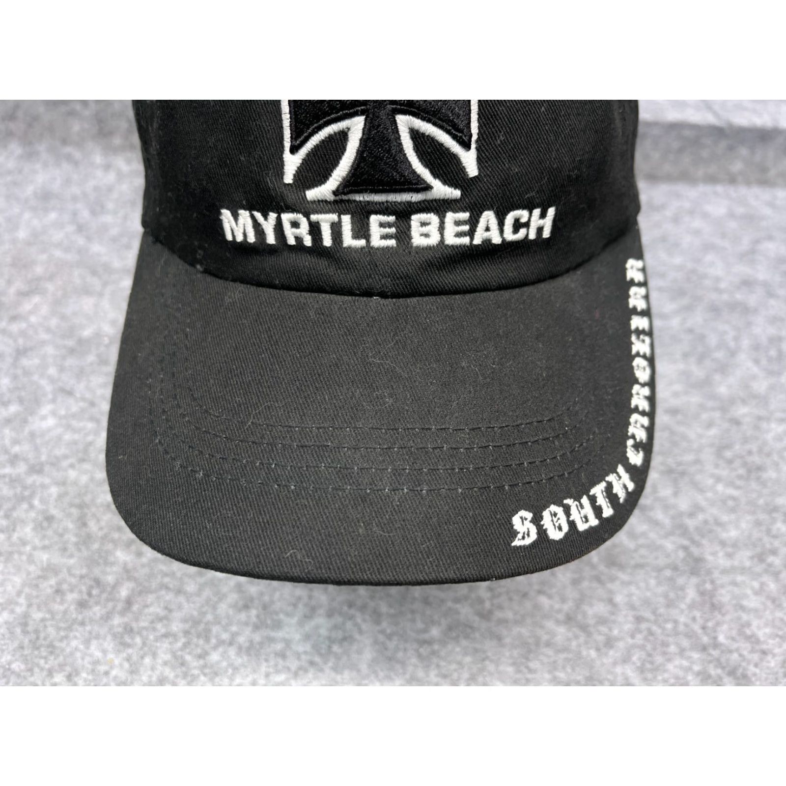 Vintage Landmark Graphics Myrtle Beach Baseball Cap Adjustable One Size Black Cotton Casual Outdoor Mens Size ONE SIZE - 3 Thumbnail