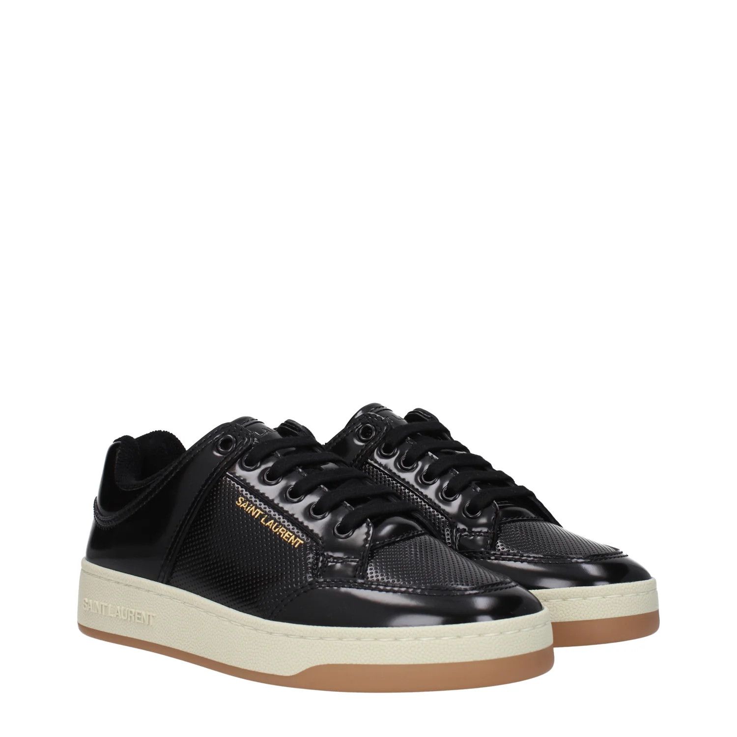 Saint Laurent Paris ob1o1e1124 Leather Sneakers in Black Size US 9.5 / IT 39.5 - 2 Thumbnail