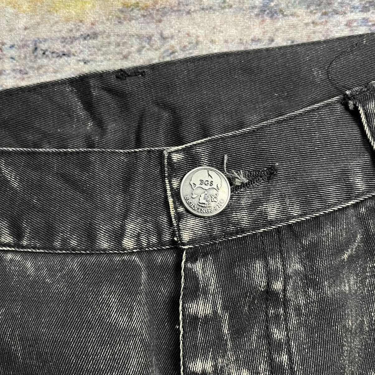 14th Addiction Berning sho skull print washed flared bondage pants vkei Size US 30 / EU 46 - 10 Thumbnail