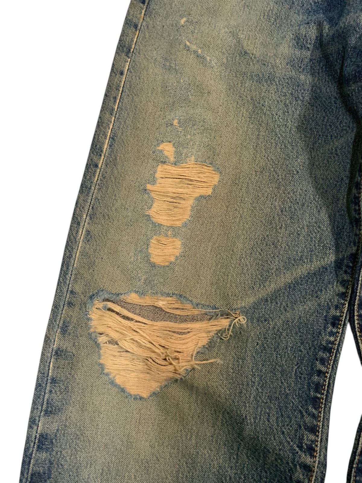 Kapital VTG EDWIN 505 SELVEDGE BAGGY FADED&RUSTY DISTRESSED DENIM Size US 27 - 17 Thumbnail