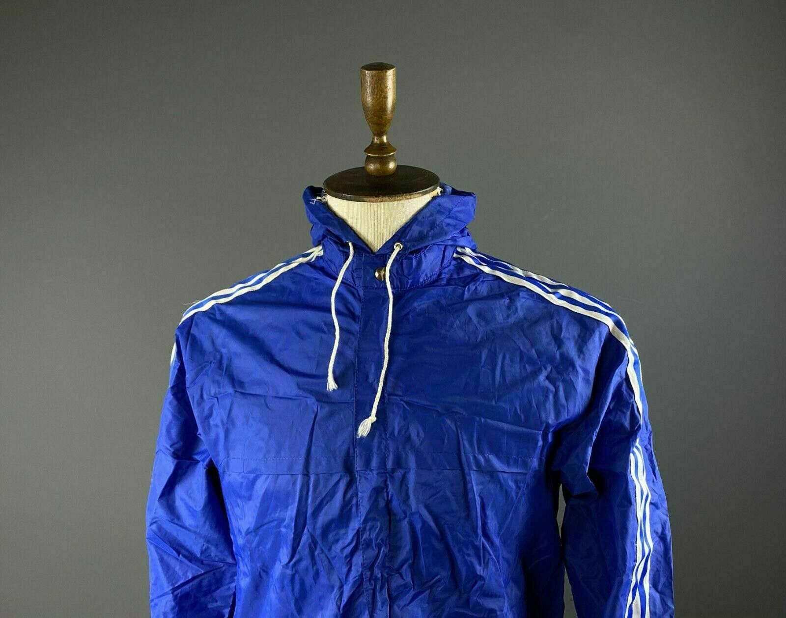 Adidas Men Vintage Adidas Ventex Blue Nylon Track Jacket Size M Size US M / EU 48-50 / 2 - 2 Thumbnail