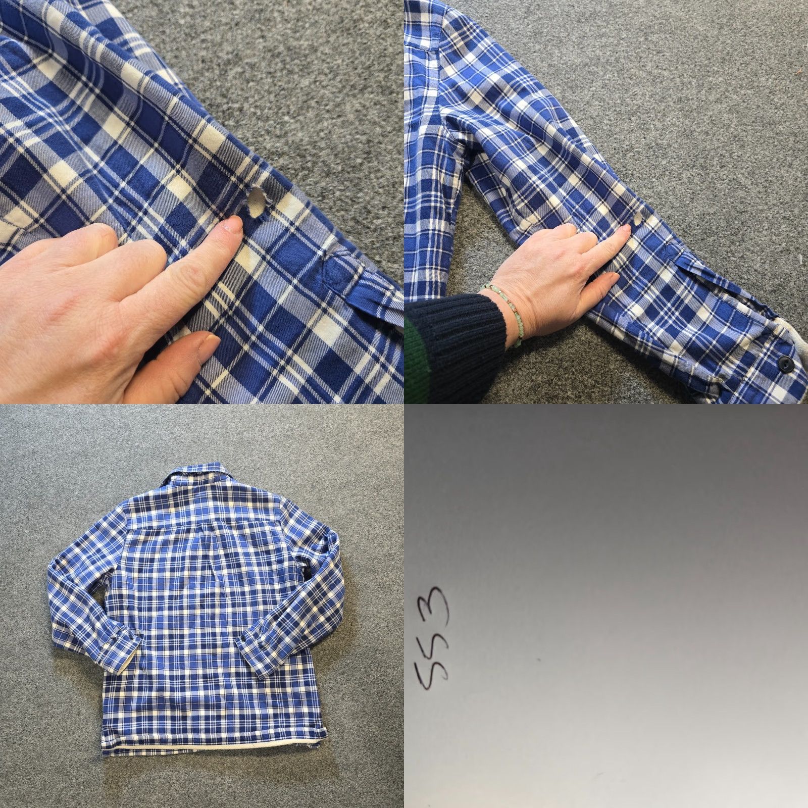 Vintage LL Bean Top Womens Size Medium Blue Plaid Fleece Lined Flannel Button Up Casual Shirt Mens? Size M / US 6-8 / IT 42-44 - 8 Thumbnail