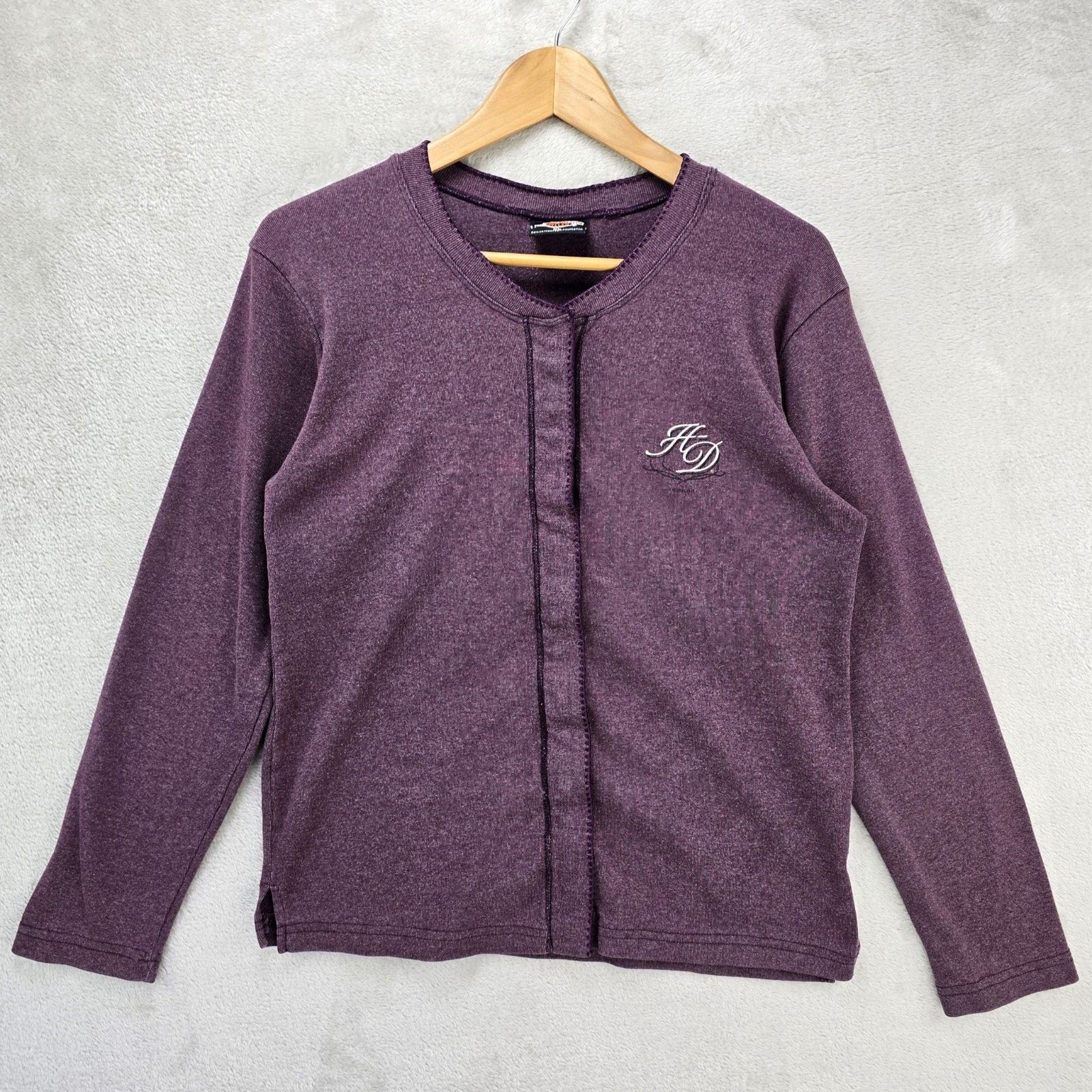 Harley Davidson Vintage Harley Davidson Womens Longsleeve Snap Shirt XL Y2K Size XL / US 12-14 / IT 48-50 - 1 Thumbnail