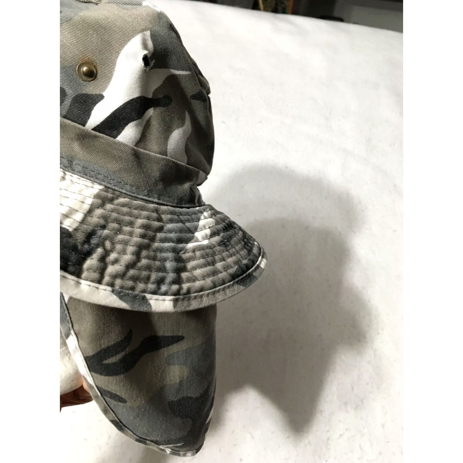 Vintage Desert Camo Bucket Hat Cap Men's Fishing Outdoors Neck Flap 65/35 Size ONE SIZE - 5 Thumbnail
