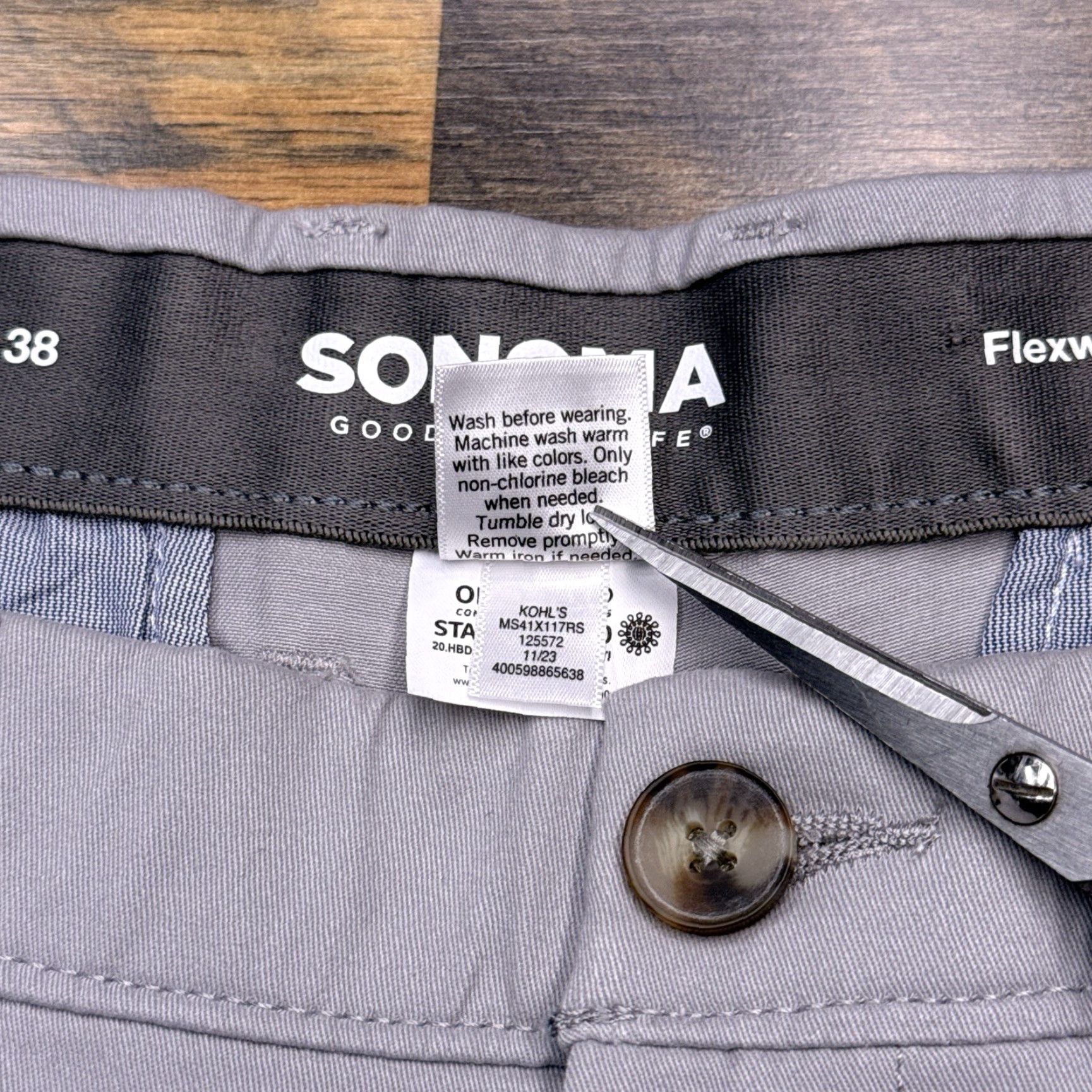 Vintage Sonoma Shorts Mens 38 Gray Mid Rise Stretch Chino Twill Regular Fit New Size US 38 / EU 54 - 4 Thumbnail