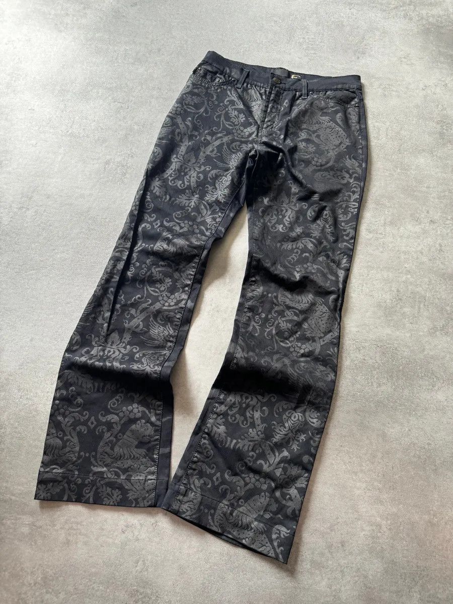Just Cavalli SS2003 Cavalli Flowers Mirage Black Tattoos Pants Size 28" / US 6 / IT 42 - 8 Thumbnail