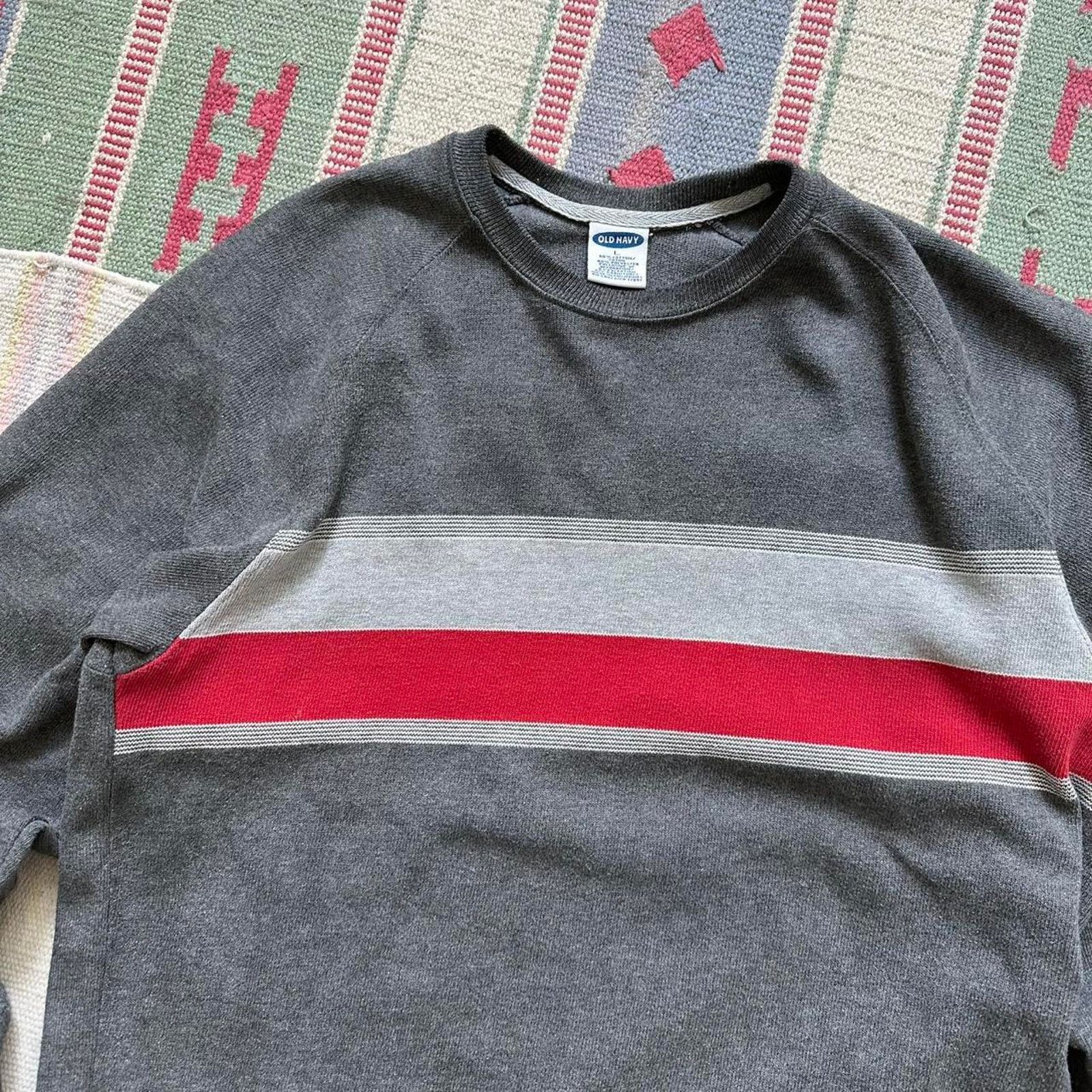 Old Navy × Vintage VINTAGE Y2K Old Navy Striped Longsleeve Sweater Pullover Size US L / EU 52-54 / 3 - 4 Thumbnail