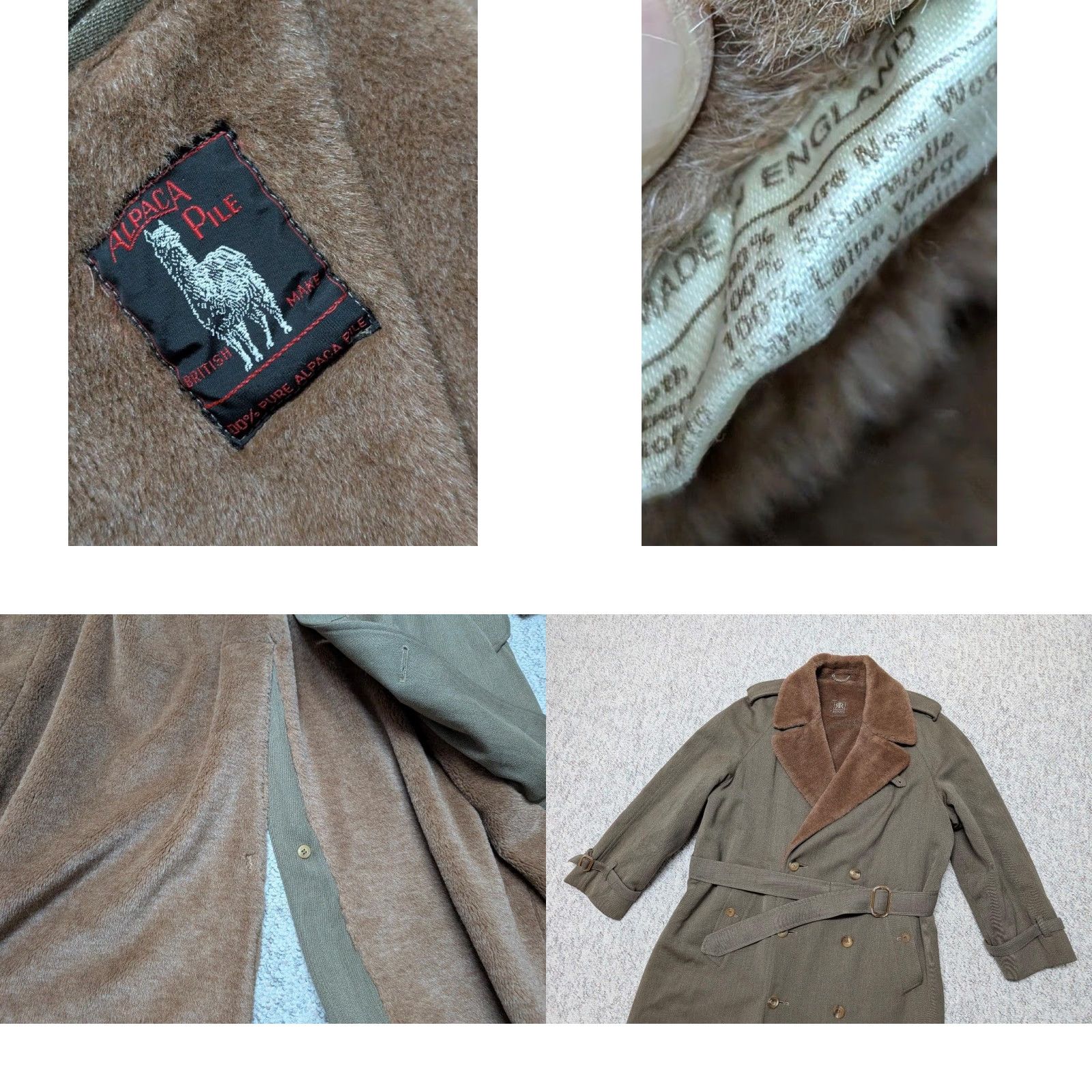 Roots VINTAGE ENGLAND made ALPACA PILE double breasted overcoat Size US XXL / EU 58 / 5 - 8 Thumbnail