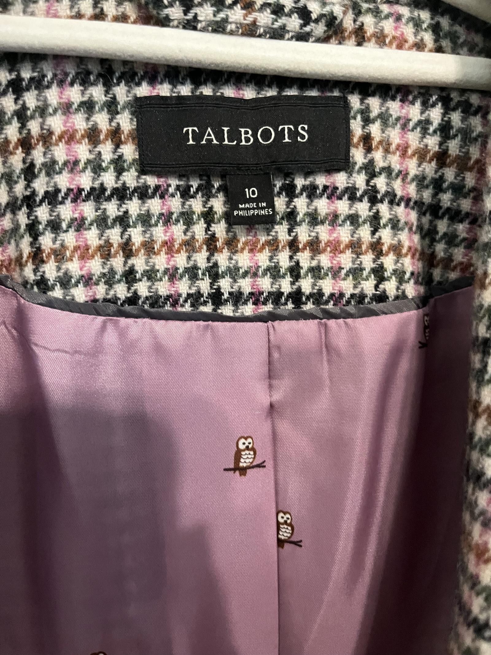 Designer EUC Talbots Stylish Houndstooth Blazer Size L / US 10 / IT 46 - 5 Thumbnail