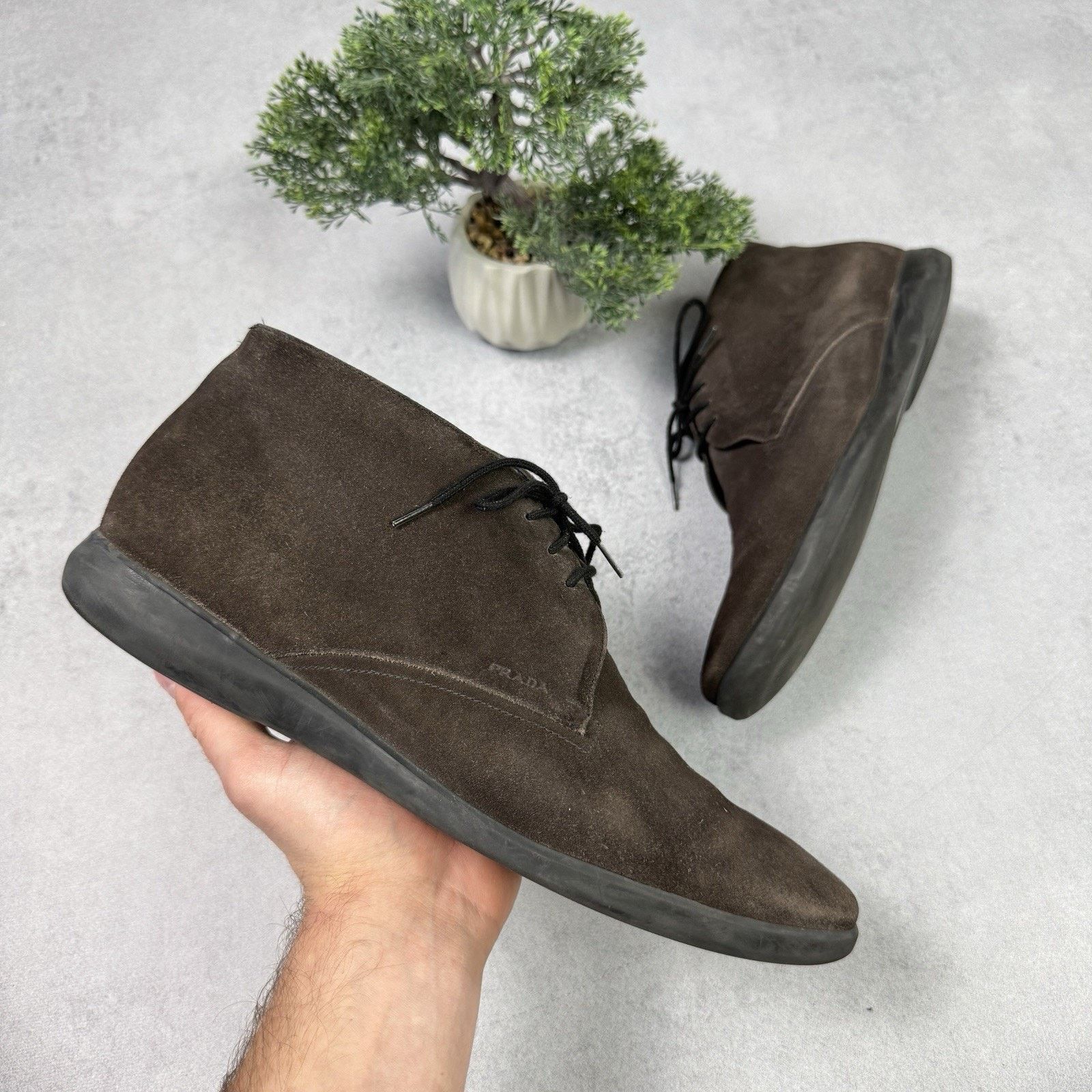 Prada Prada Men Chukka Boot Brown Suede Size US 9 Size US 9 / EU 42 - 1 Thumbnail