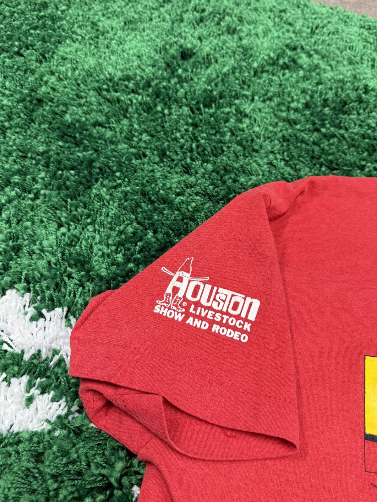 Vintage Houston Rodeo Livestock Show Texas Tee Red XL Conco Race Run Size US XL / EU 56 / 4 - 5 Thumbnail