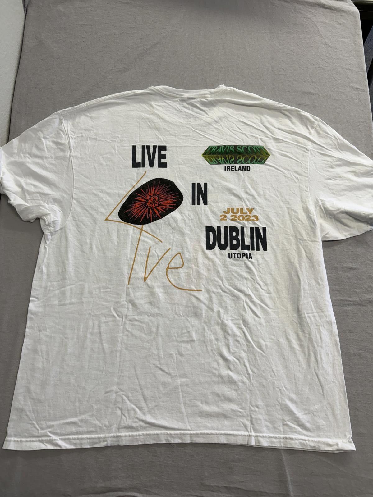 Designer Travis Scott Utopia Tour T-shirt 2023 Europe Dublin Tee 2XL Size US XXL / EU 58 / 5 - 2 Thumbnail