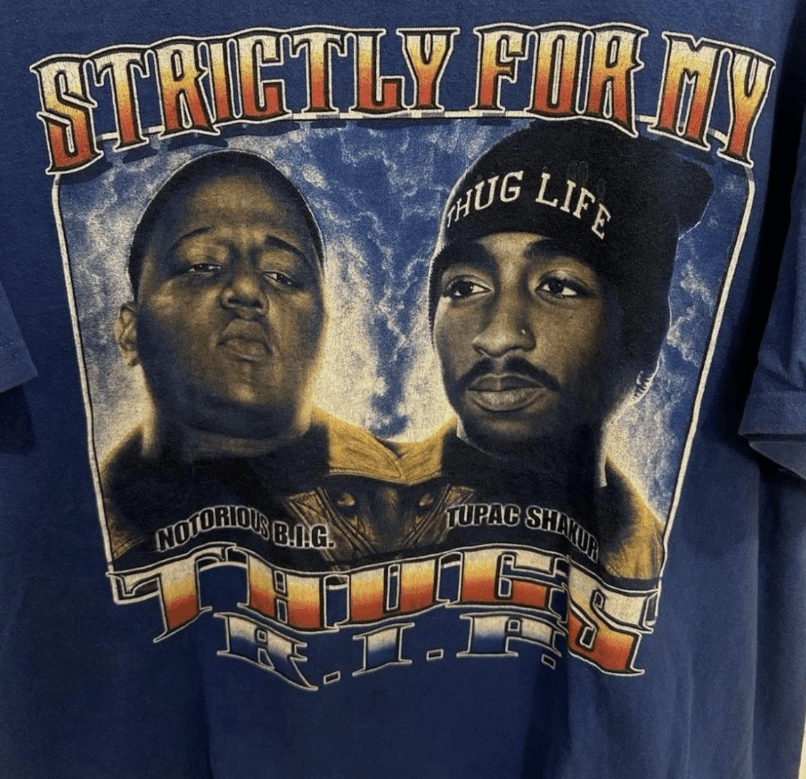 Vintage Vintage Bootleg Double Sided Rap Biggie 2Pac 2XL Size US XXL / EU 58 / 5 - 4 Thumbnail