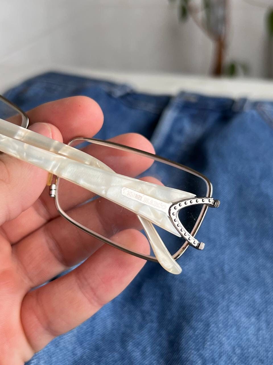Designer × Vintage Enni Marco White Eyeglasses Vintage Eyewear's Made in Italy Size ONE SIZE - 4 Thumbnail