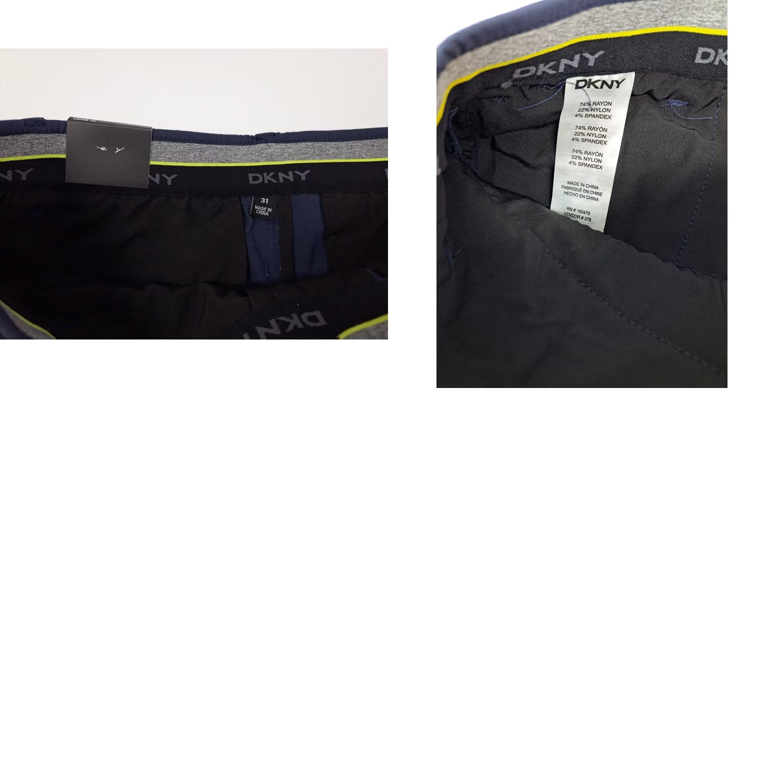 DKNY DKNY Men’s Essential Tech Shorts Navy Blue Size 31 Chino Regular Pockets Stretch KnIT 90s NWT Mens Size US 31 - 8 Thumbnail
