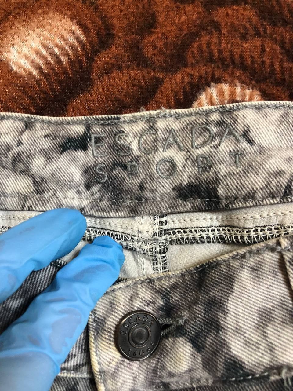 Escada Vintage Escada Super Skinny Jeans Grey Floral Jegging Size 25" / US 0 / IT 36 - 2 Thumbnail