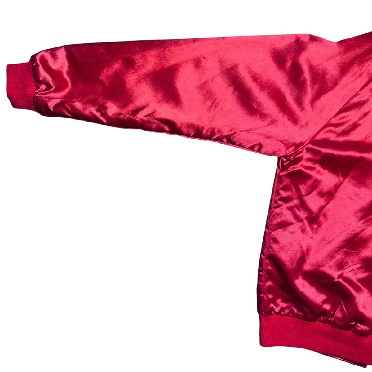 Chevrolet × Vintage 80s Chevrolet Corvette Embroidered Red Satin Bomber Jacket Size US L / EU 52-54 / 3 - 10 Thumbnail