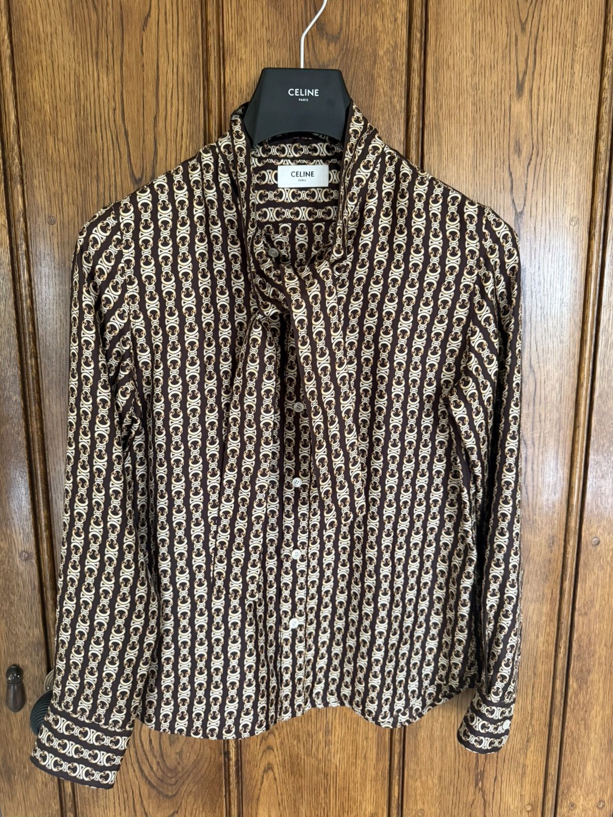 Celine FW24 $1.8k Celine Triomphe silk bow tie shirt Hedi Slimane Size US S / EU 44-46 / 1 - 5 Thumbnail