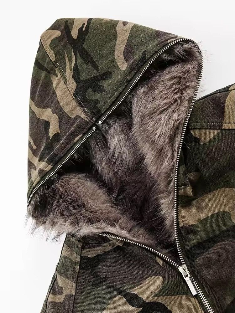 Japanese Brand Fleece Camouflage Zipper Hooded Size US M / EU 48-50 / 2 - 4 Thumbnail