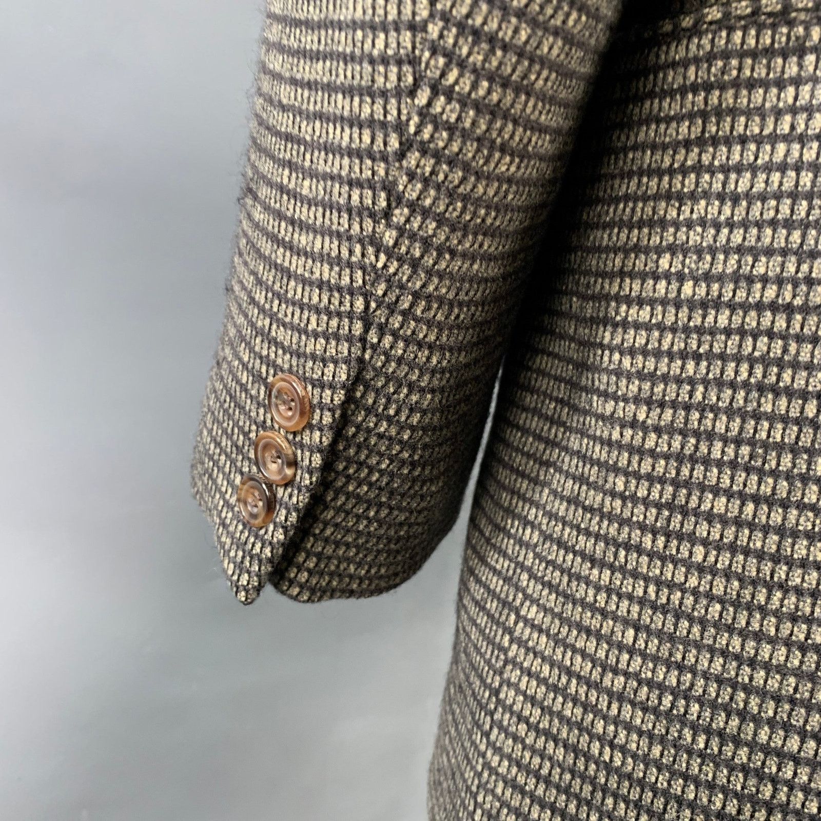 Other Grey Beige Checkered Wool Single Breasted Sport Coat Size 42R - 5 Thumbnail