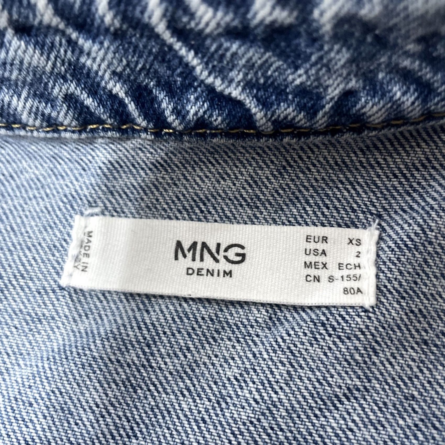 Mango VINTAGE Mango MNG Denim Romper Women 2 Blue Jean One Piece Jumpsuit Puff Sleeves Shirt Women Squares Size 26" / US 2 / IT 38 - 7 Thumbnail