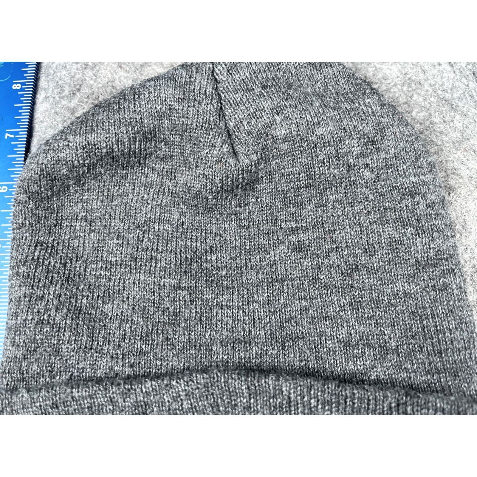 Vintage Leave Me Alone Hat Beanie Teens One Size Gray Knit Embroidered Stretch Winter Size ONE SIZE - 3 Thumbnail