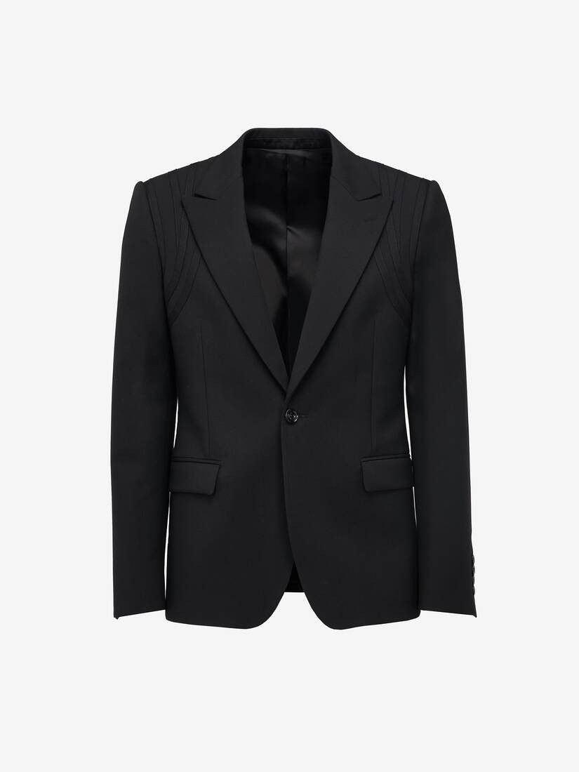 Alexander McQueen o1w1db10925 Herness Single-Breasted Jacket in Black Size US M / EU 48-50 / 2 - 1 Thumbnail