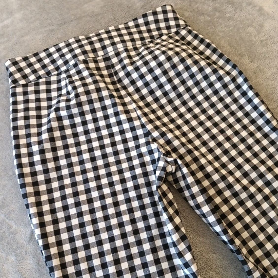 Vintage Chico's Pants Cropped Slimming Stretch Wide Waist 32in Black Plaid Women 0.5 Regular Straight Inseam 23.5in Size 25" / US 0 / IT 36 - 7 Thumbnail