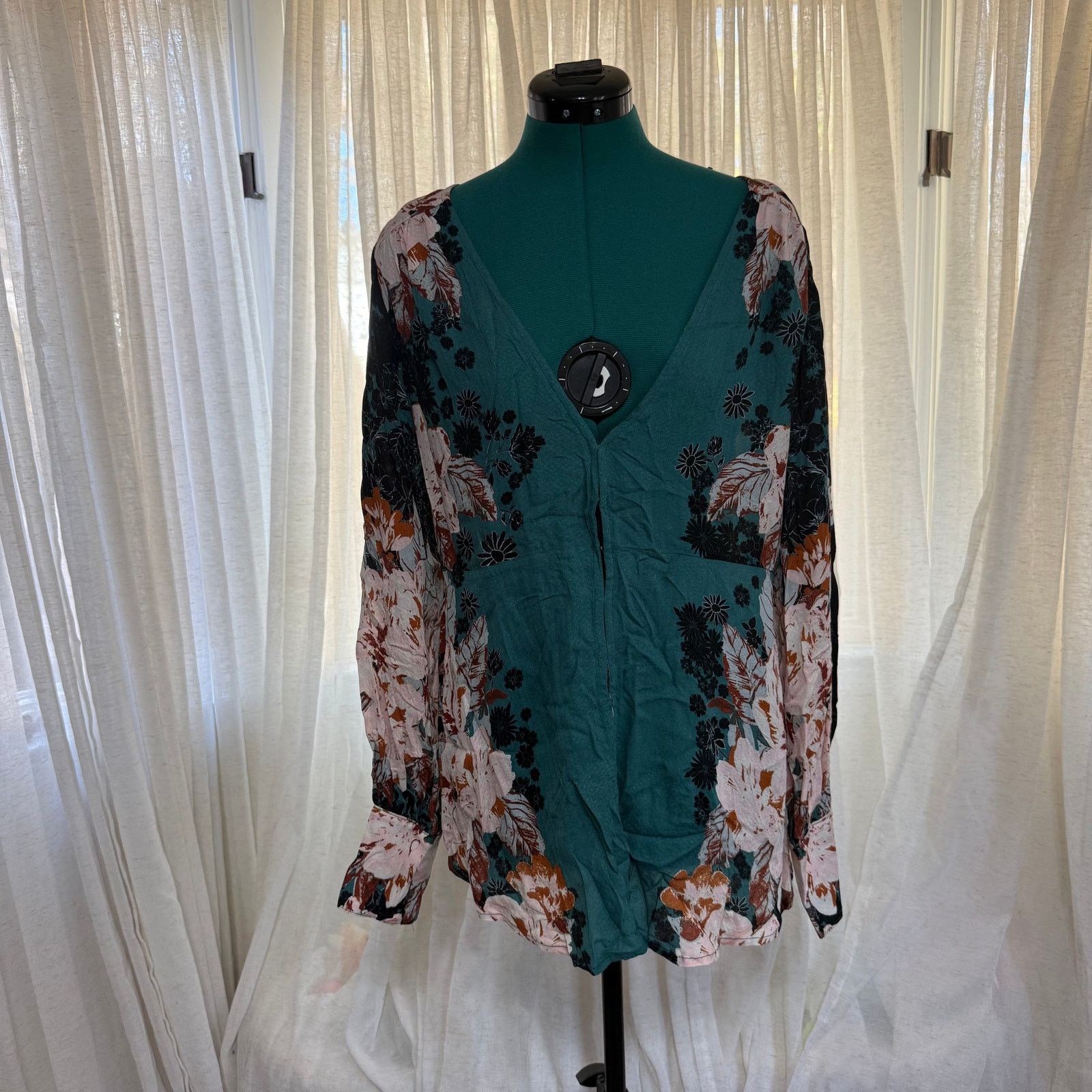 Free People Free People Floral Long Sleeve Blouse | Sz M Size M / US 6-8 / IT 42-44 - 2 Thumbnail