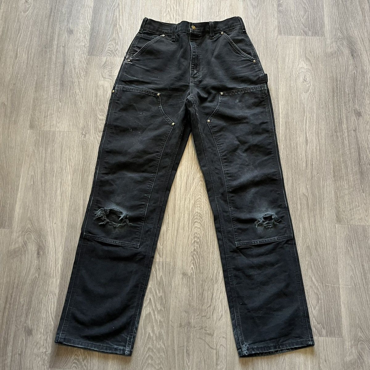 Carhartt Vintage Thrashed Faded Carhartt Double Knee Pants 30/28 Size US 30 / EU 46 - 1 Thumbnail